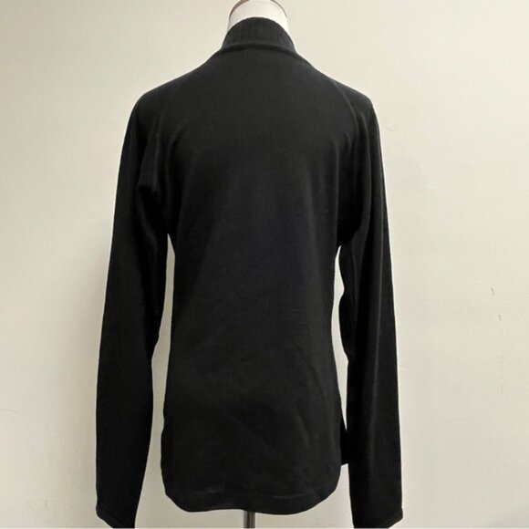 Icebreaker black merino knit zip pullover sweater thumb holes sport 320 L - Picture 5 of 10